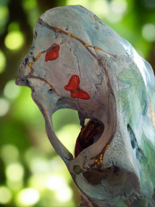 Hand Painted Cow Skull (Bovine Fall)